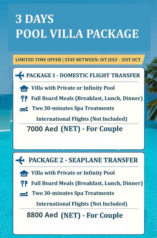 3 Days Villa with Pool Full Board Package in Maldives - imane Habibi